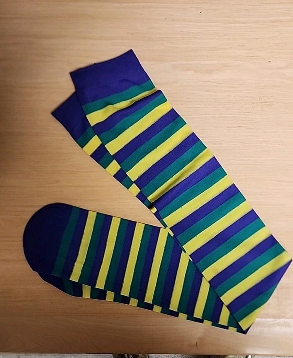 New Orleans Mardi Gras Purple/Green/Gold Long Thin Socks New Orleans Mardi Gras